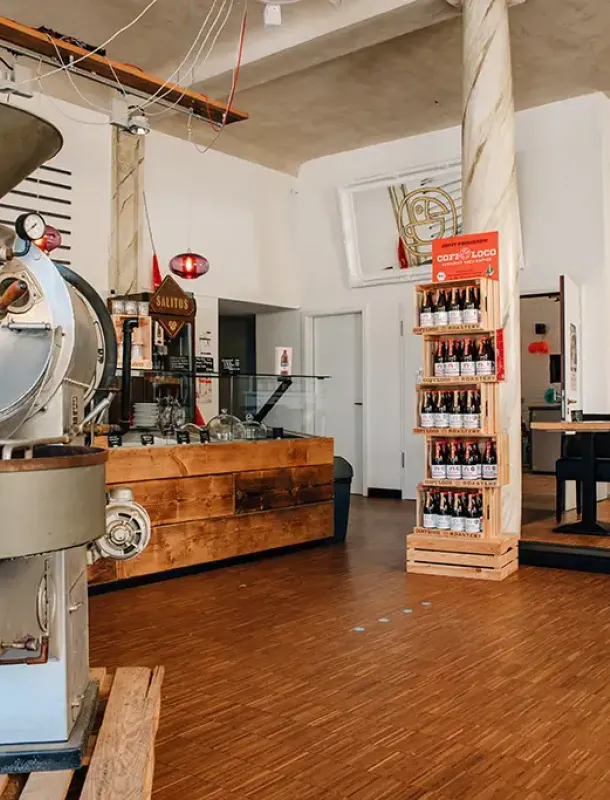 Alte Kaffeeröster Maschine in der Röstburg